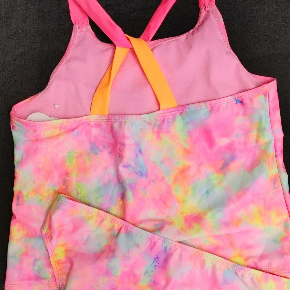 2 PIECE NEON UNICORN GIRLS SIZE 18 SWIMSUIT - Picture 3 of 5